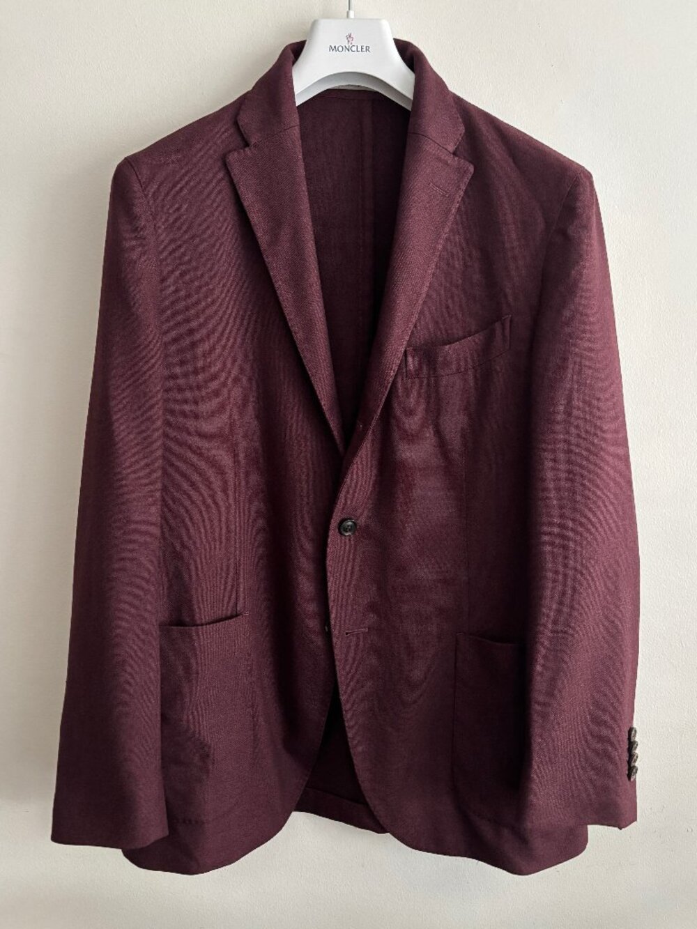 $1395 Boglioli Unstructured 3 Roll 2 Burgundy Wool Silk Sport Coat/Blazer - 42R